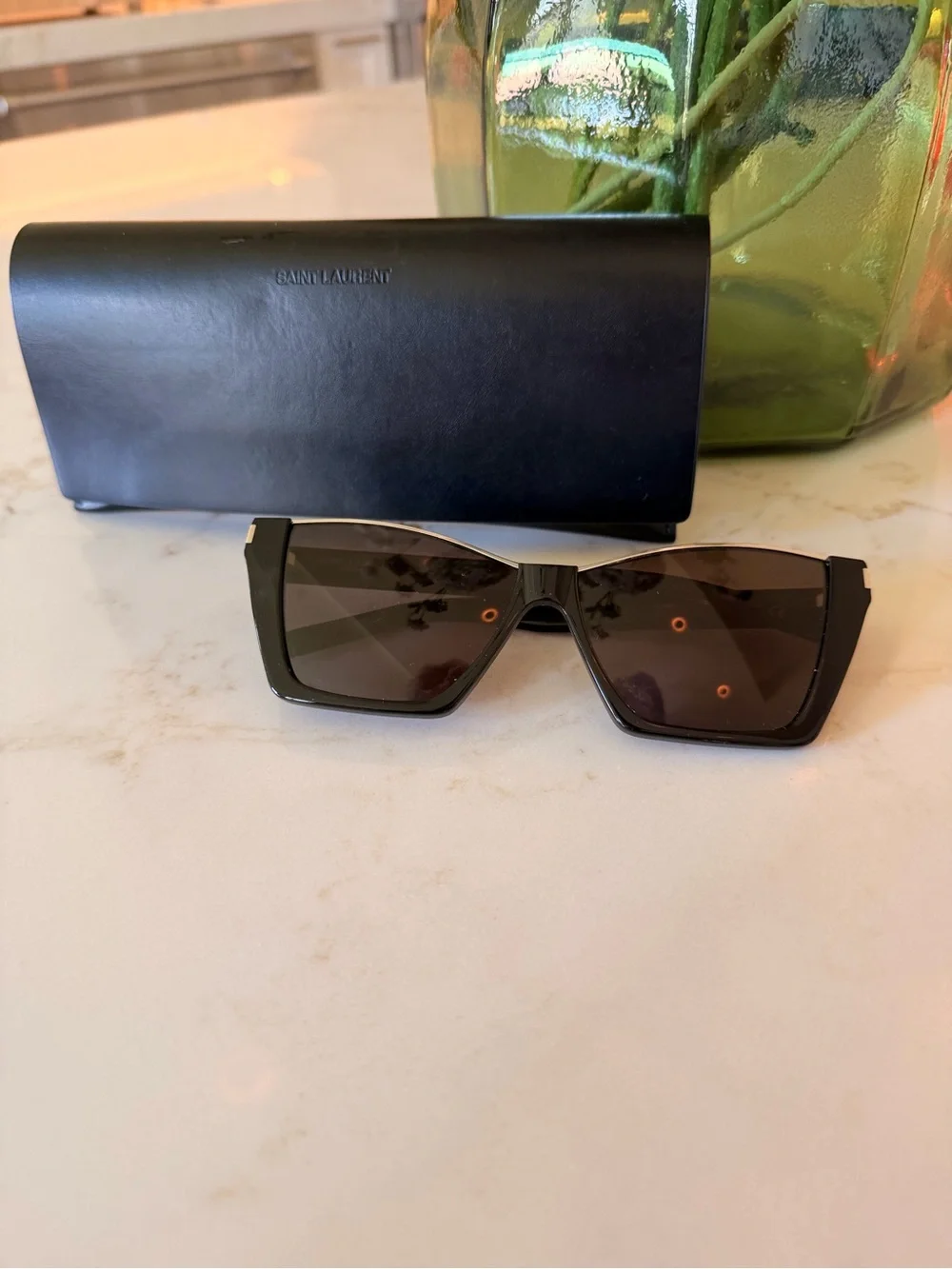 Saint Laurent Oversized Black Rectangular Sunglasses